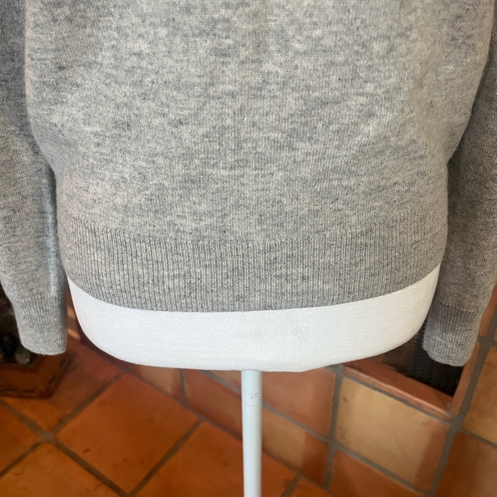 Lingua Franca Gray “the end" Crewneck Cashmere Sweater, size XS - Picture 4 of 12